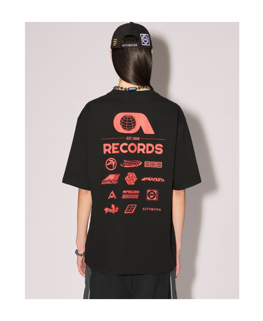 Ambush Records-print Cotton T-shirt In Black