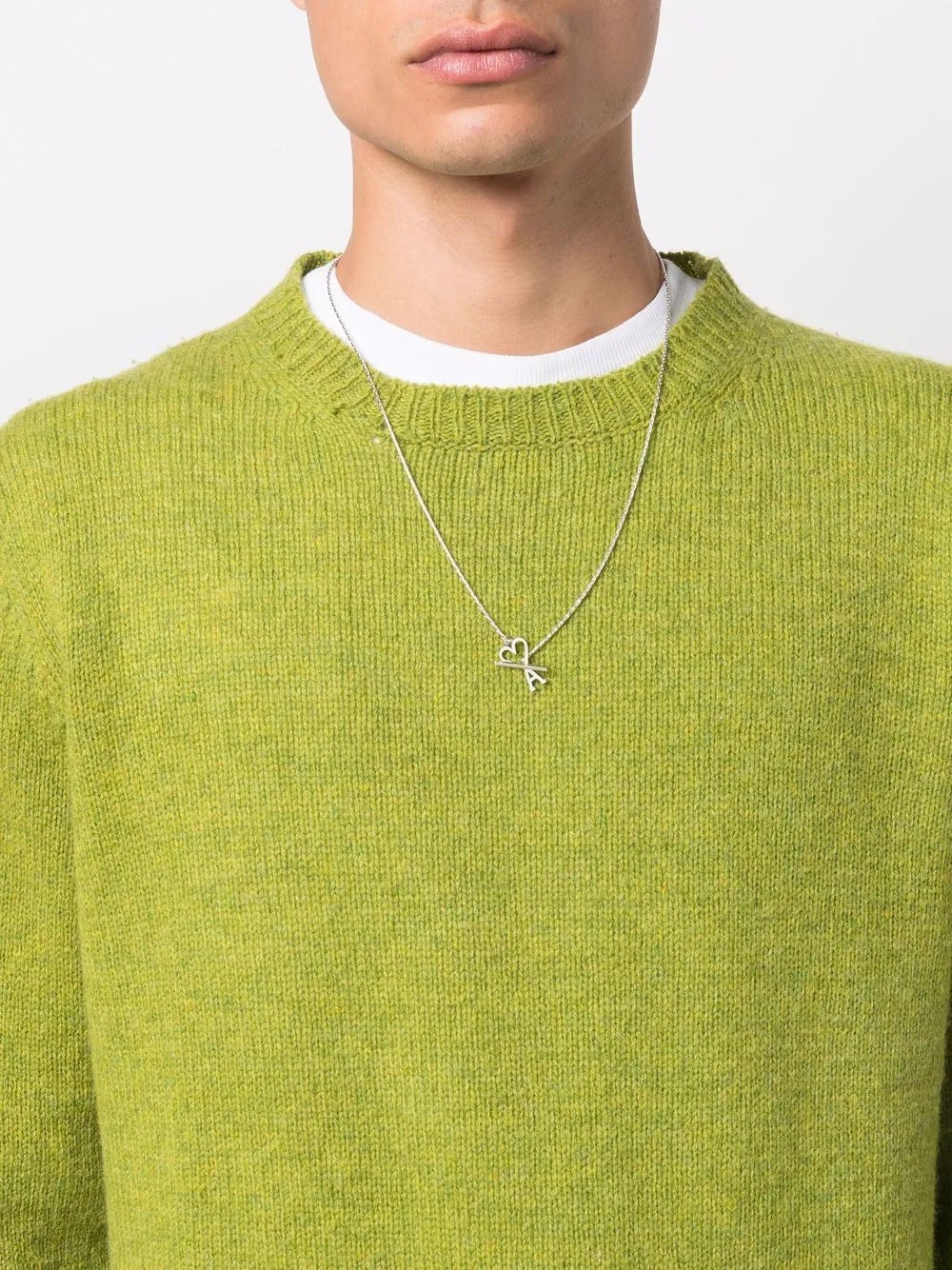 Ami Alexandre Mattiussi Ami De Coeur Chain Necklace In White