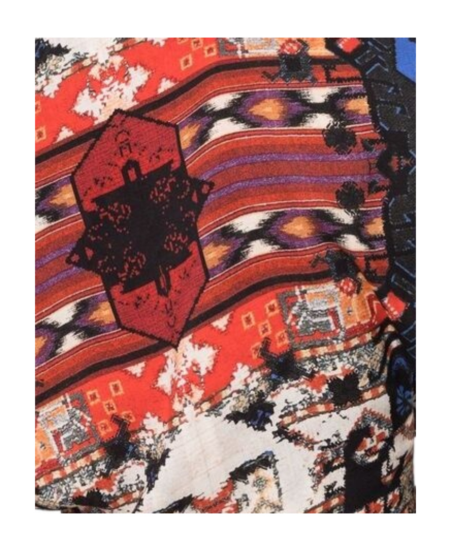 BALMAIN MULTICOLOR PRINT CROP TOP