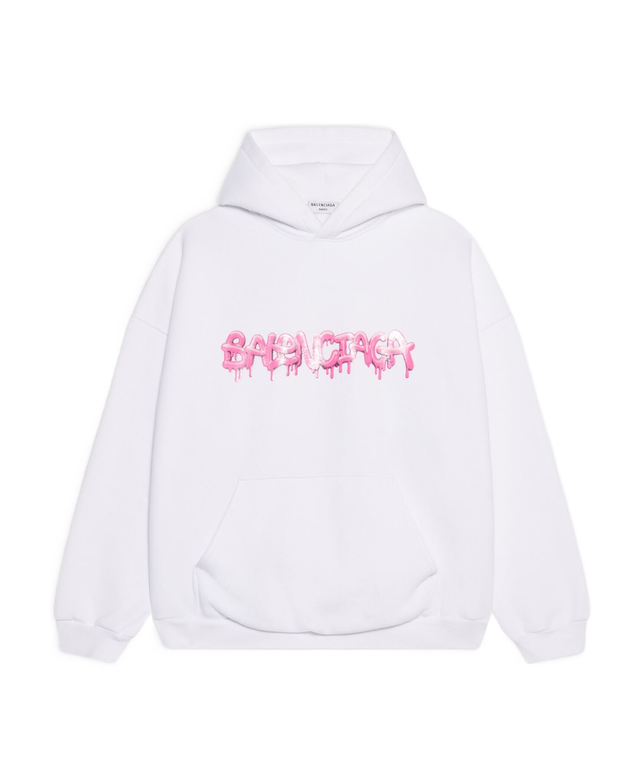 Balenciaga Logo-print Hoodie In White