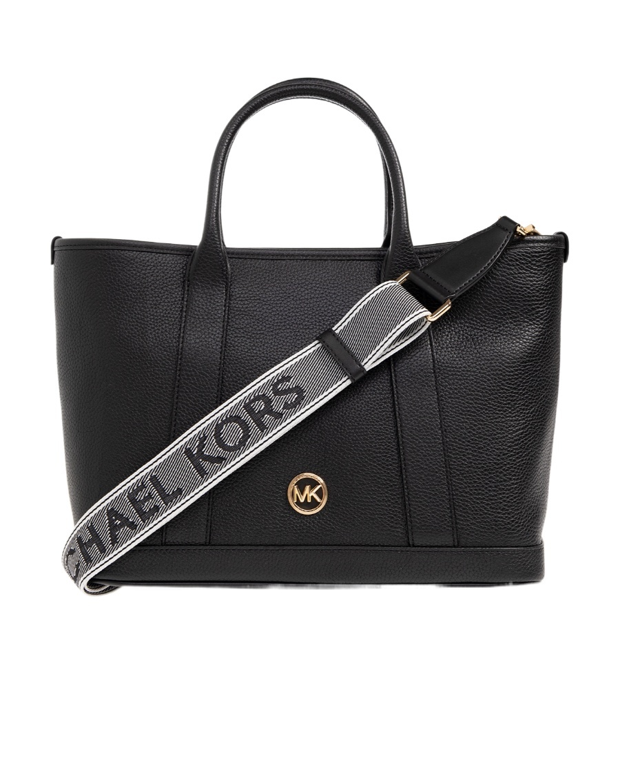 Michael Michael Kors Medium Luisa Leather Tote Bag In Black