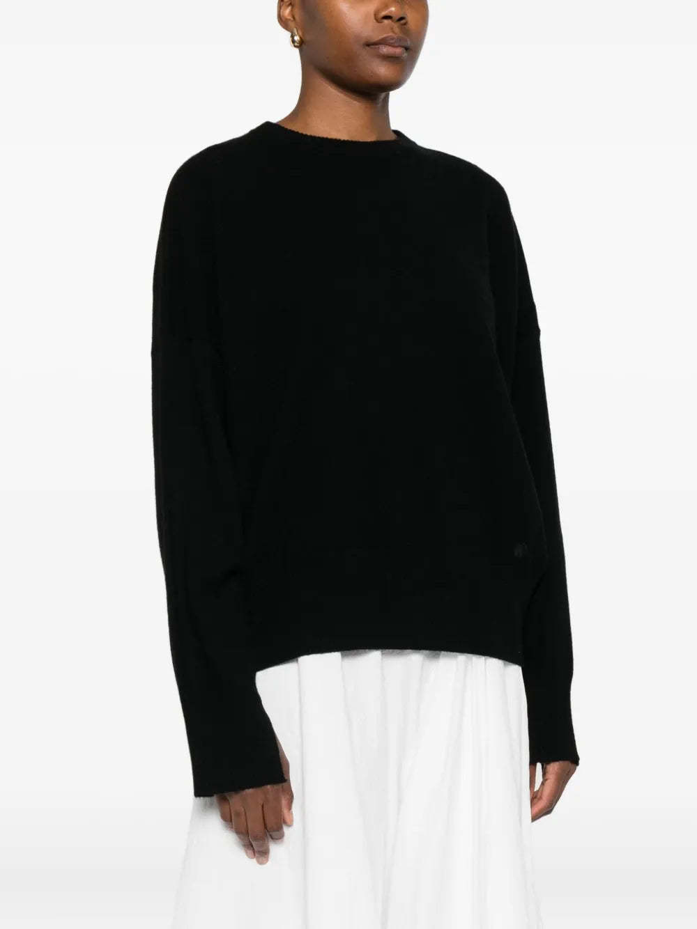 Loulou Studio Cashmere Sweater Dropped Shoulders In Black