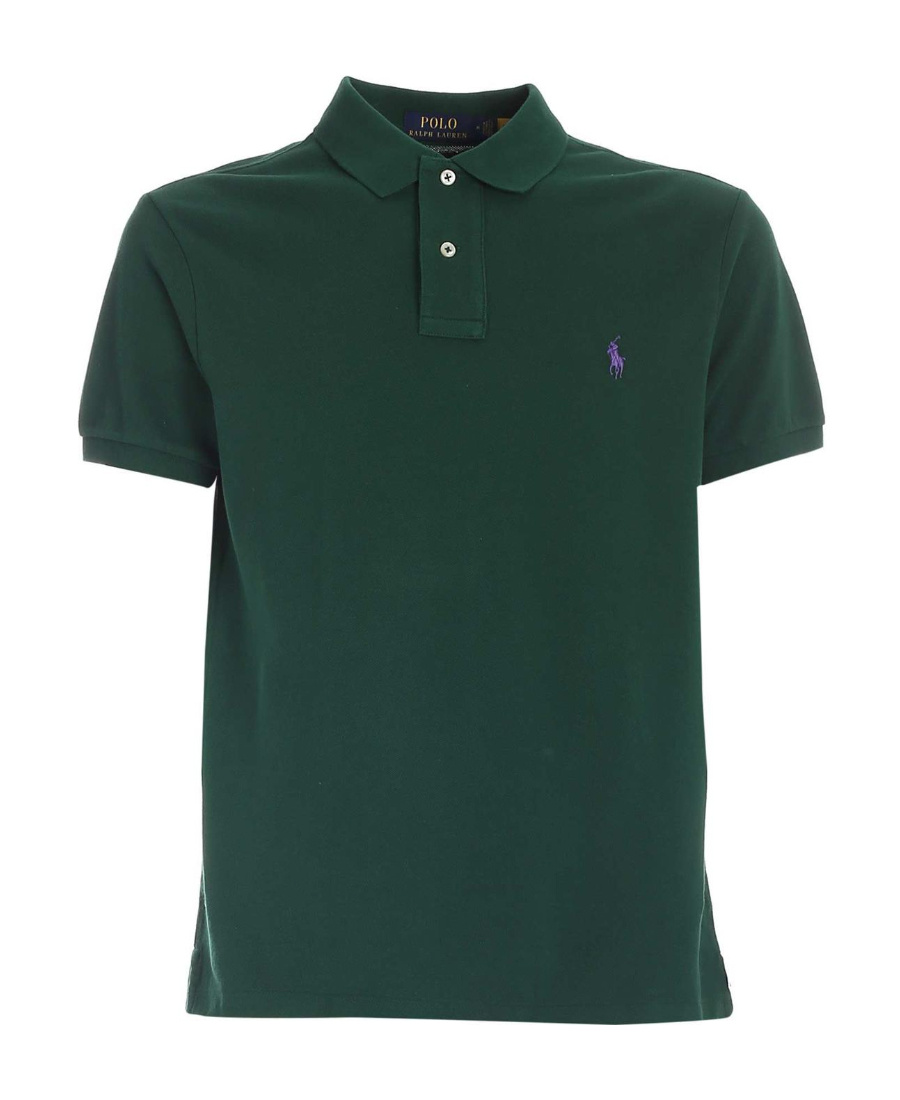 Polo Ralph Lauren Hemline Slits Piquet Polo Shirt In Green