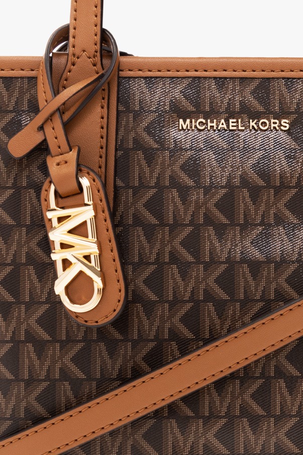 Michael Michael Kors Small Logo-print Canvas Tote Bag In Brown