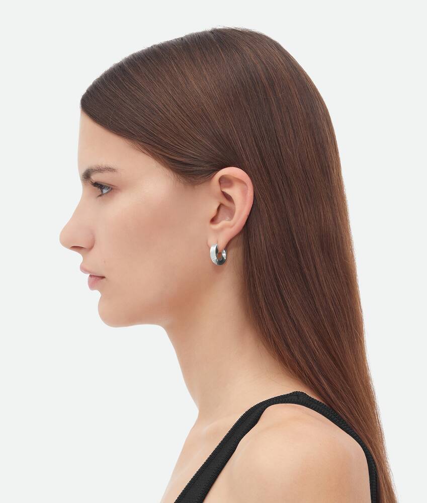 Bottega Veneta Twisted Ring Earrings In White