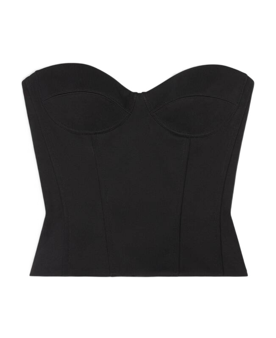 Balenciaga Boned Corset Top In Black