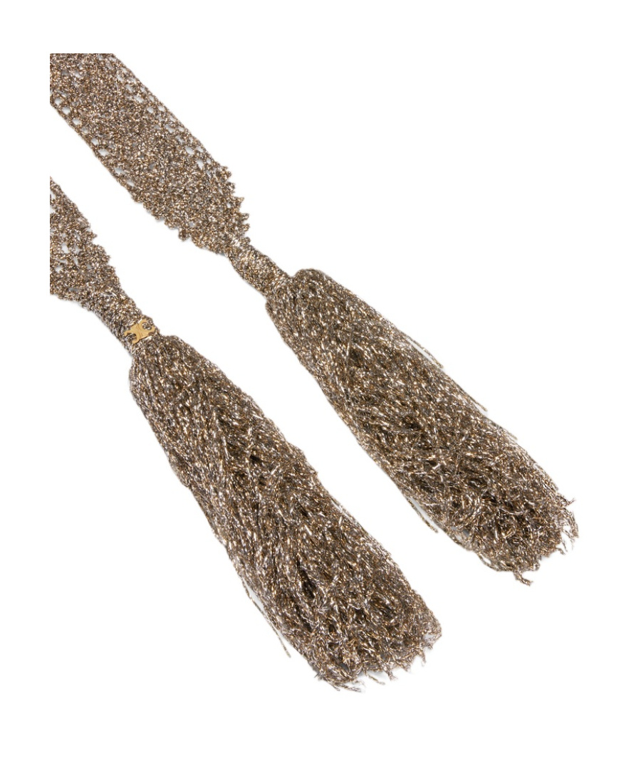 Celine Crochet Lurex Scarf In Nude