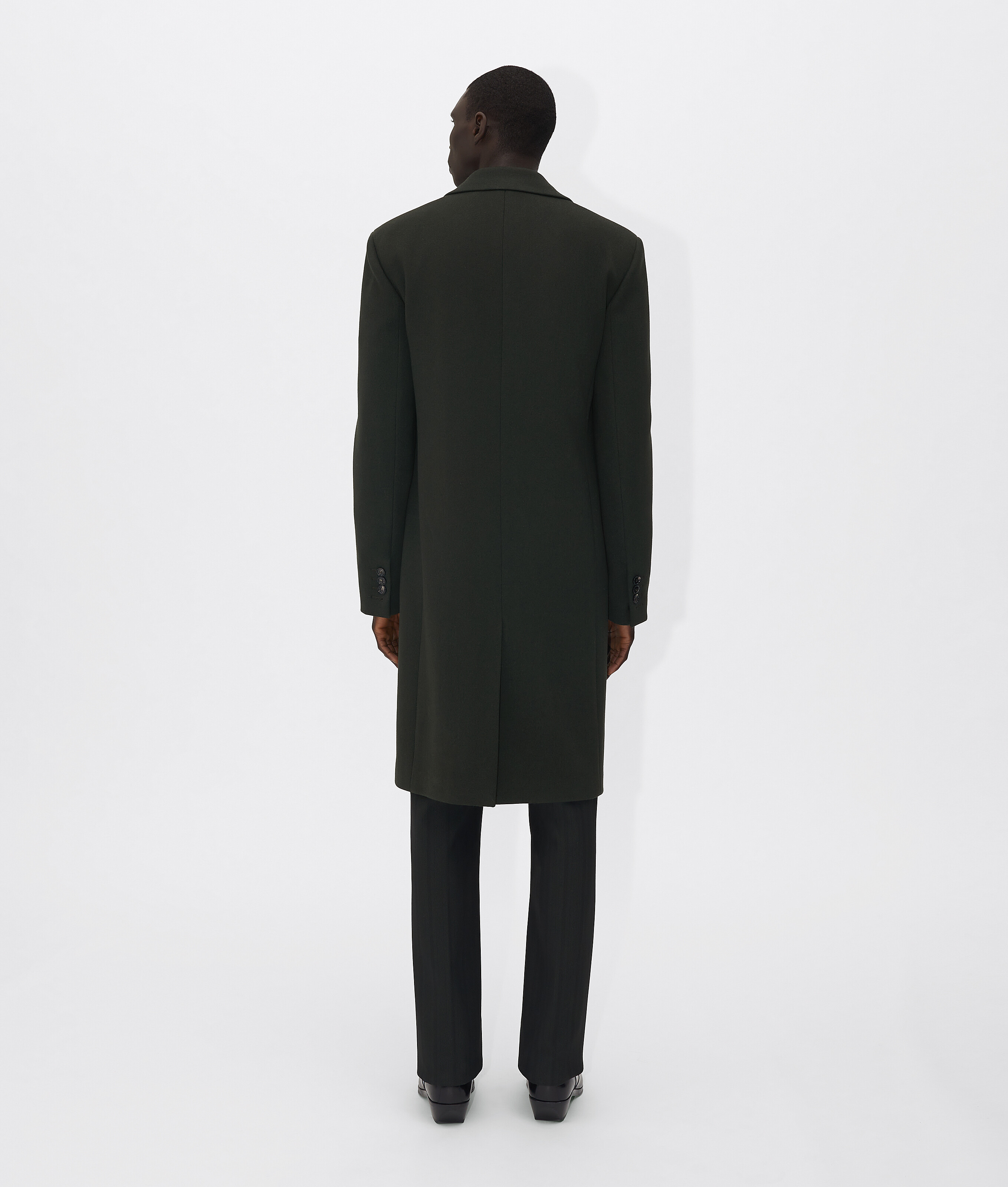 Bottega Veneta Double-breasted Overcoat In Green