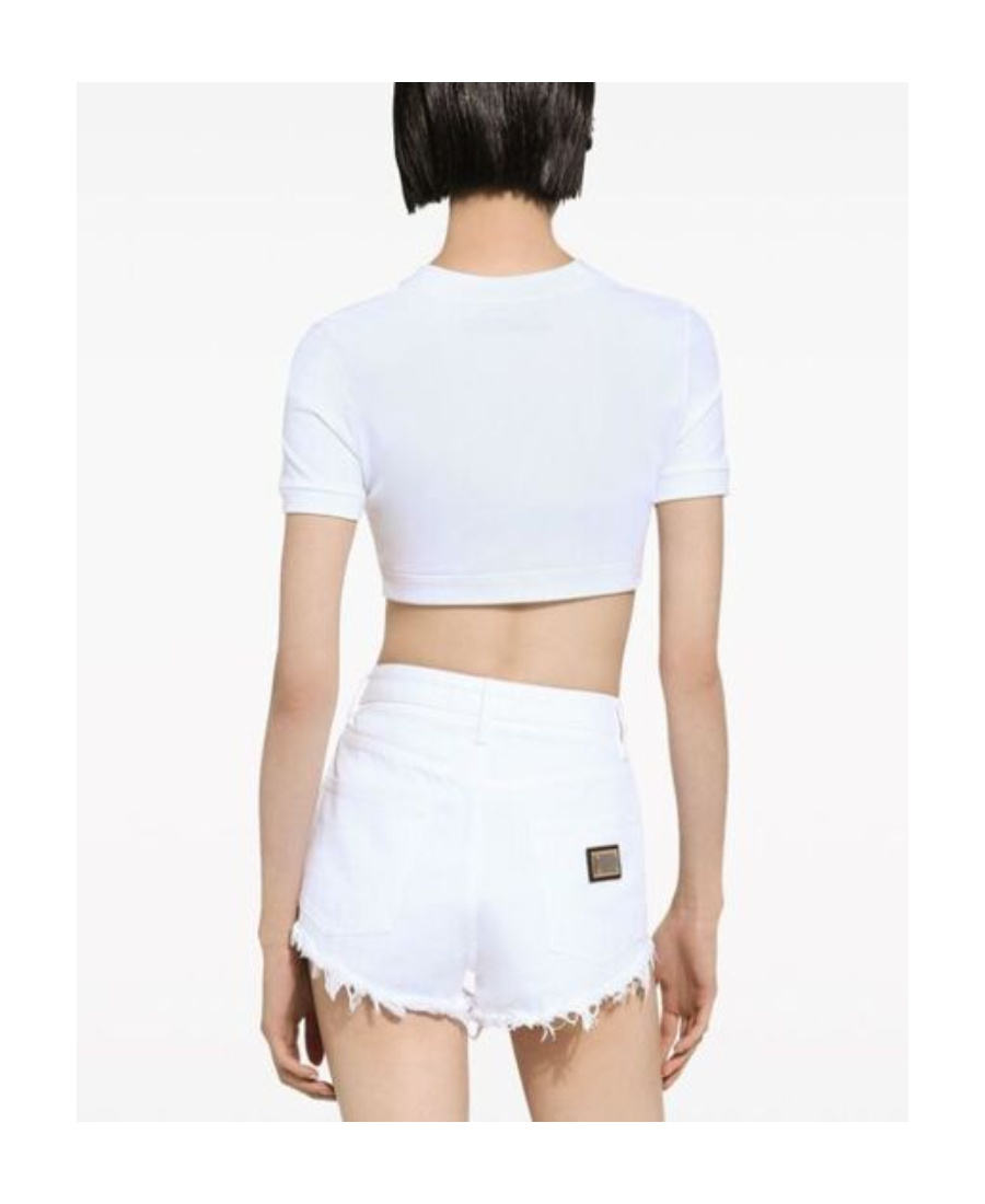 Dolce & Gabbana Logo-print Cotton-blend T-shirt In White
