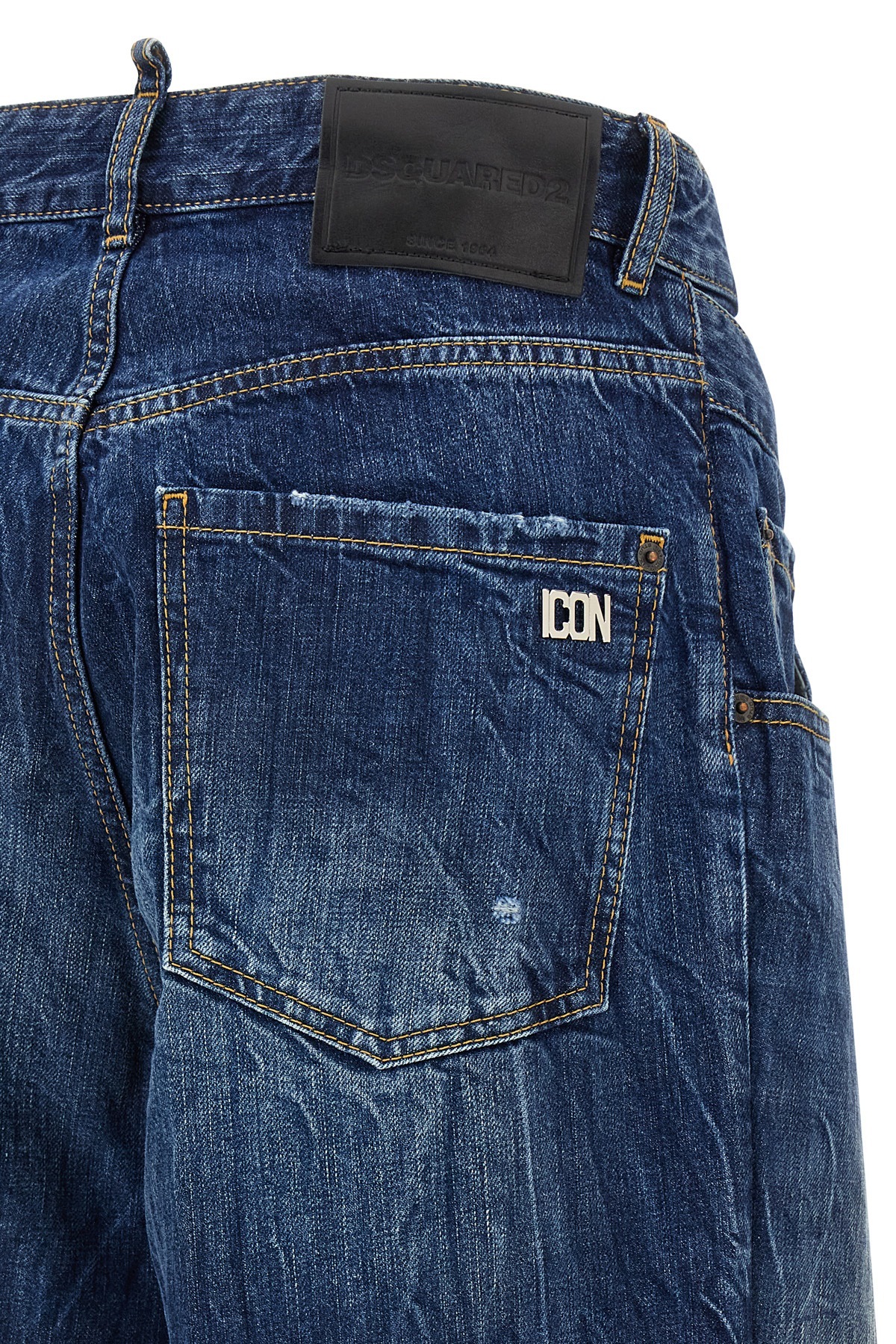 Dsquared2 Blue Stonewashed Cotton Denim Jeans In Blue