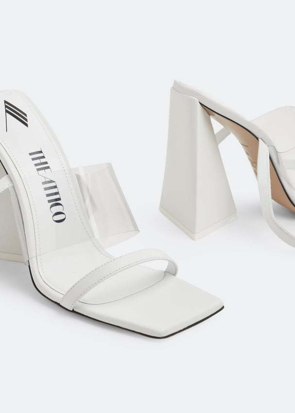 Attico Isa Tie-fastening Leather Sandals In White