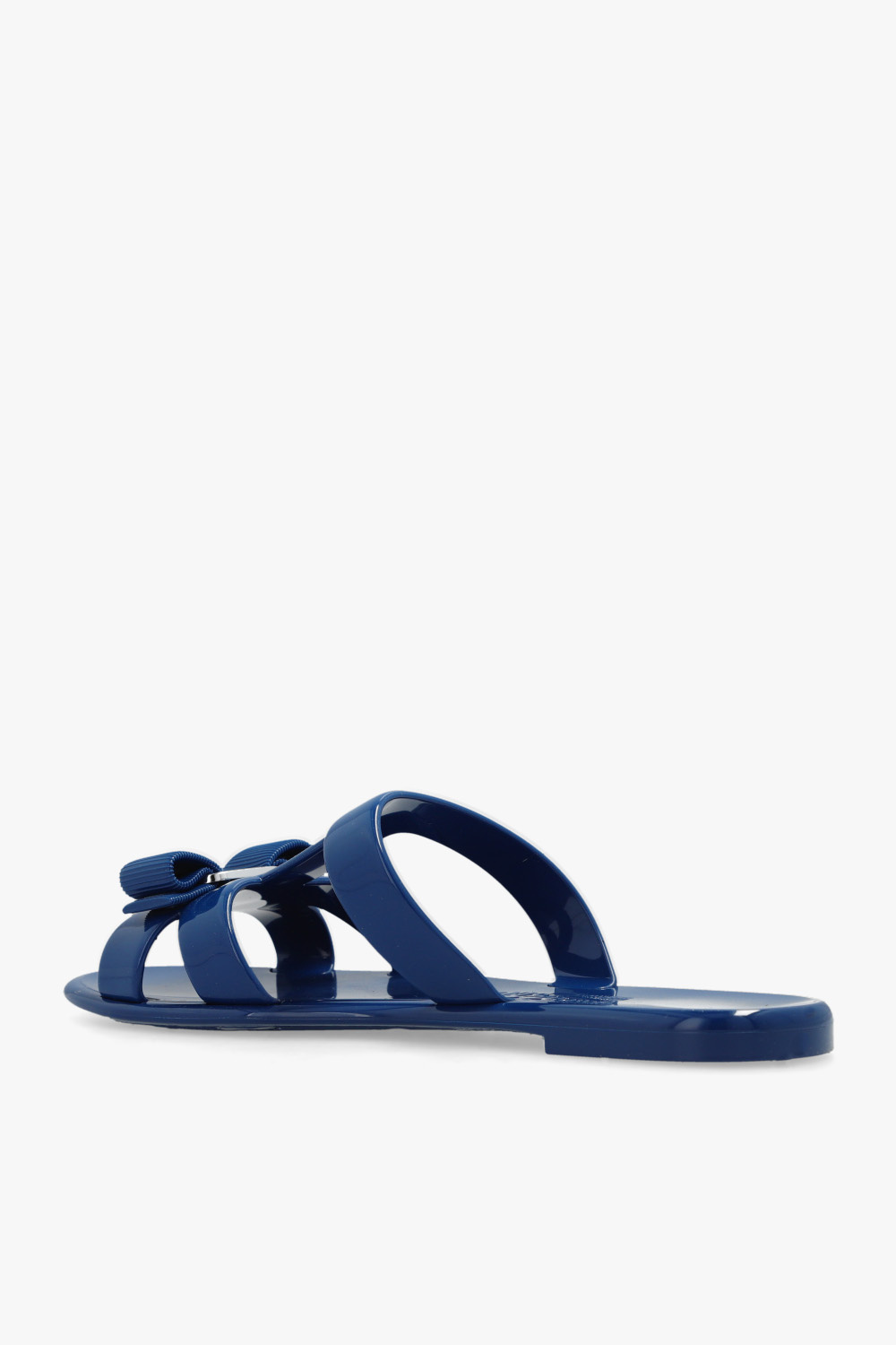 Ferragamo Logo Slippers In Blue