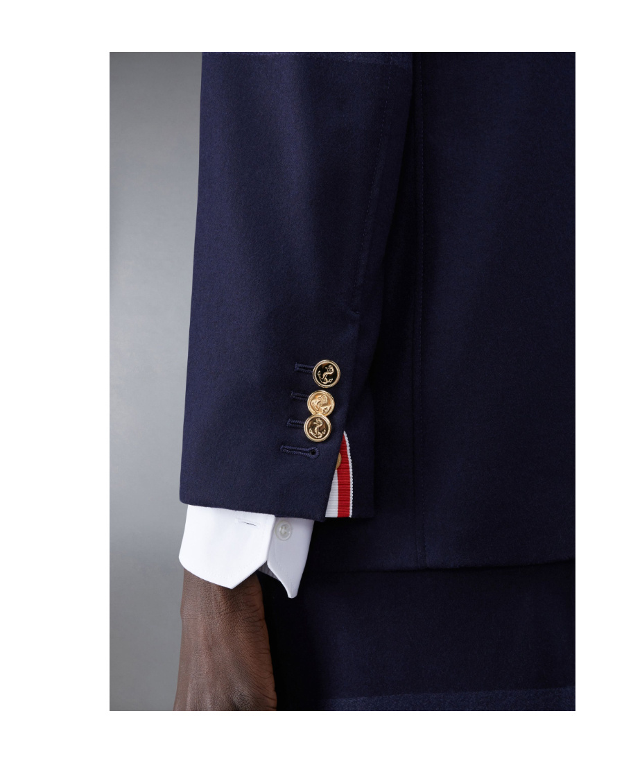 Thom Browne Single-breasted Stripe-sleeve Blazer In Black