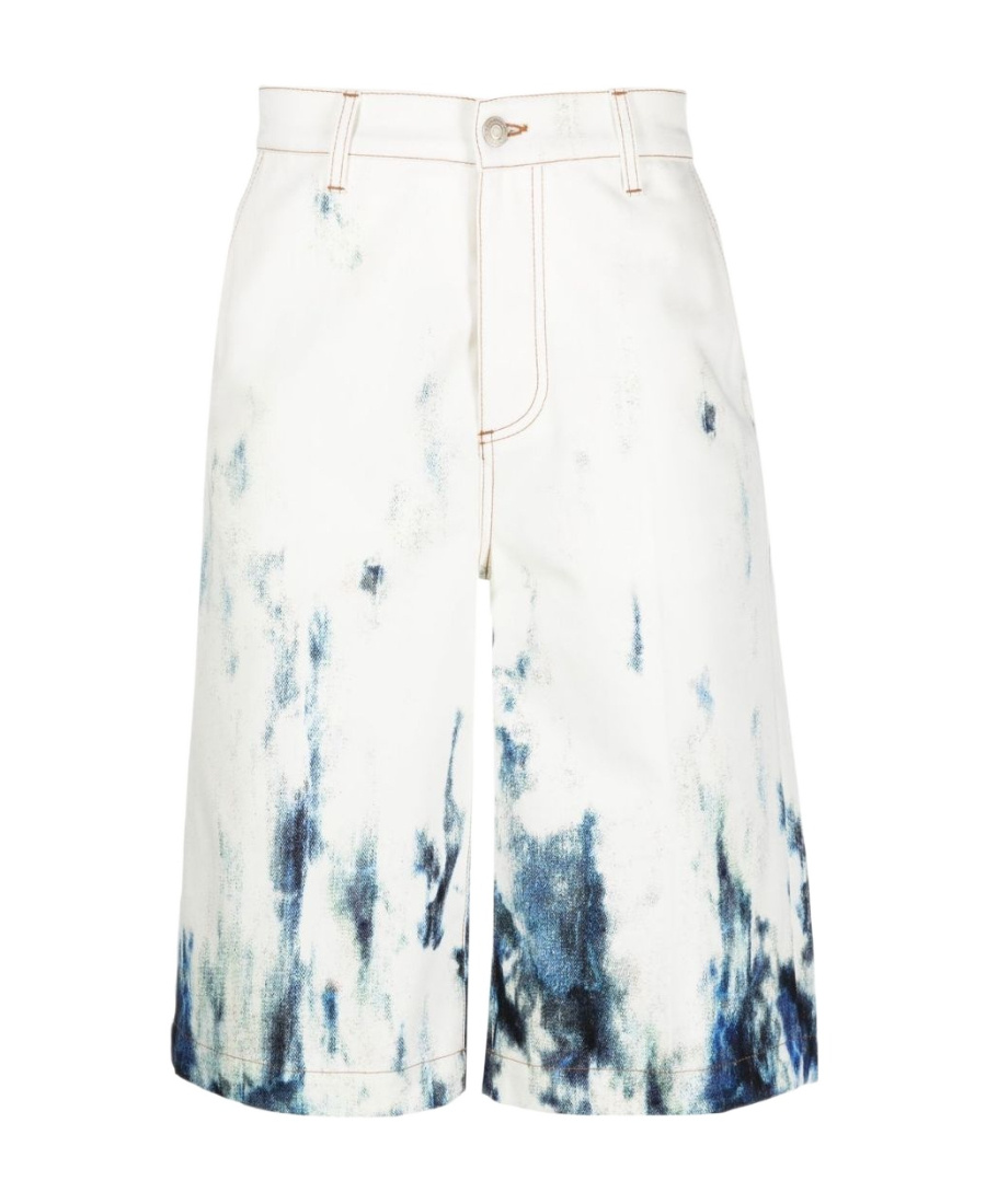 Alexander Mcqueen White Denim Shorts In White