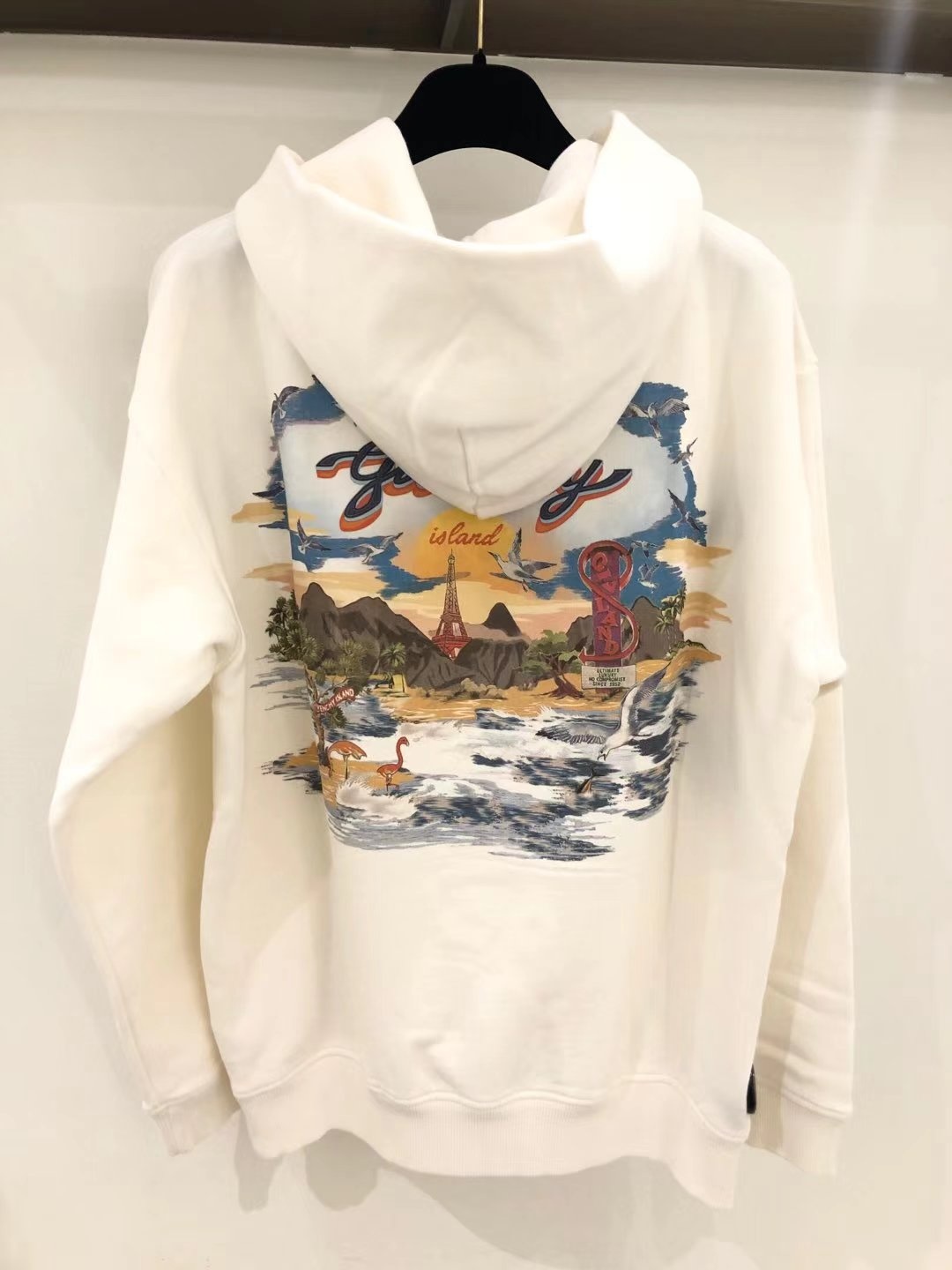 Givenchy Island Print Hoodie In White