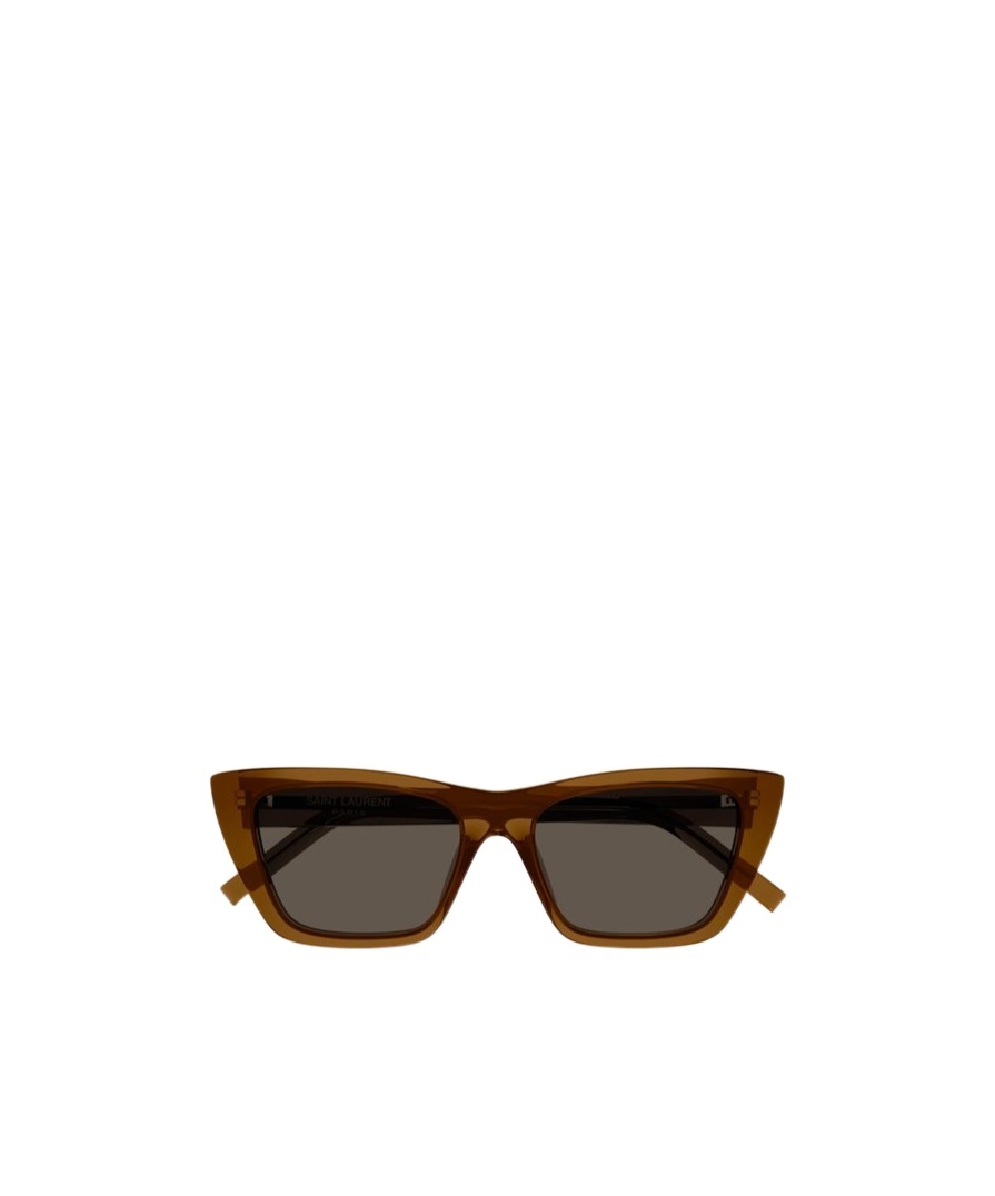 Saint Laurent Sl 276 Mica Linea Sl Logo 060 Brown Transparent Sunglasses In Green
