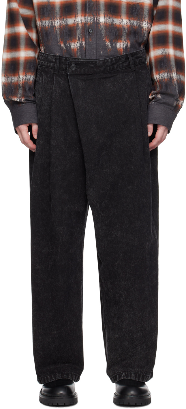 Juunj Denim Trousers With Belt Loops In Black
