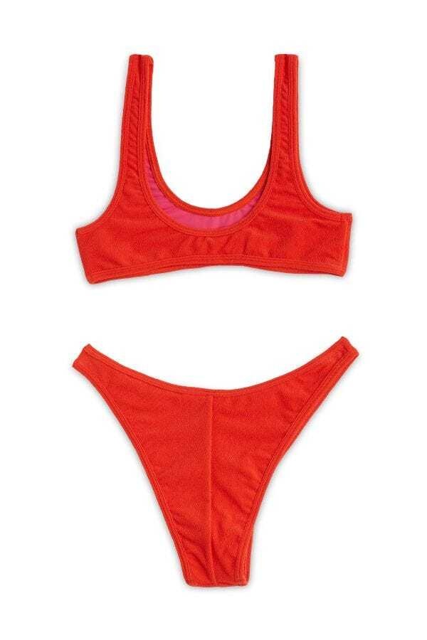 Reina Olga Round-neck Bikini Set In Red