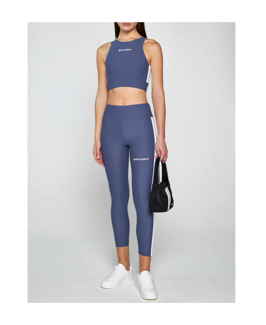 Palm Angels Logo-print Tank Top In Blue