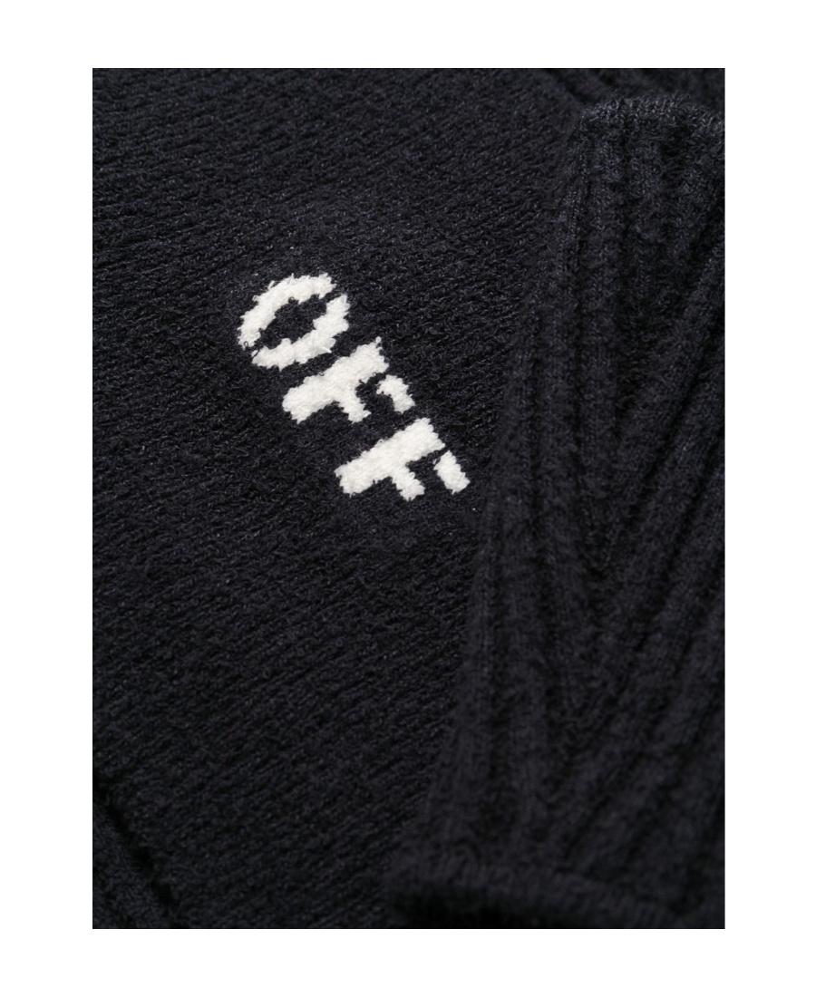 Off-white Logo-print Cut-out Midi Dress In Black