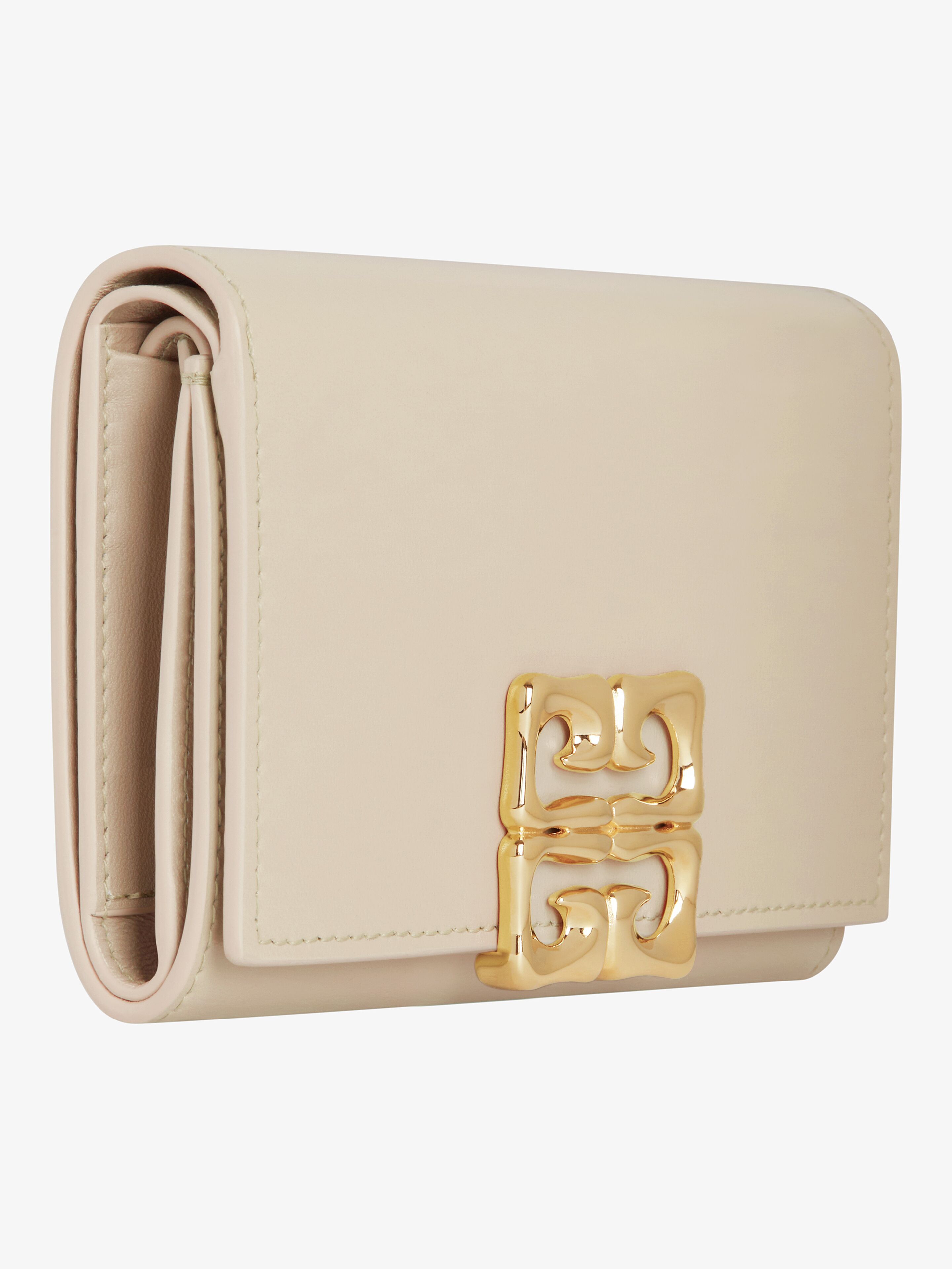 Givenchy 4g Plaque Flap Wallet In Nude