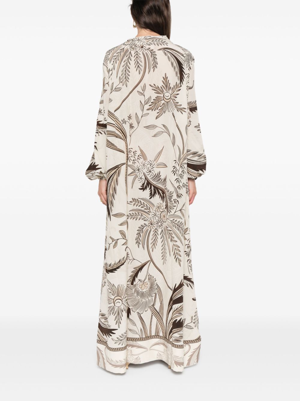 F.r.s For Restless Sleepers For Restless Sleepers Printed Silk Dress In White