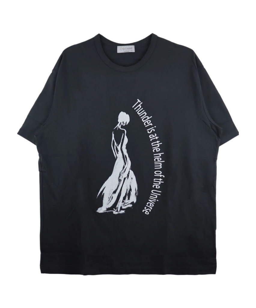 Shop Yohji Yamamoto Single Jersey Printed Half Sleeve T-shirt In Black