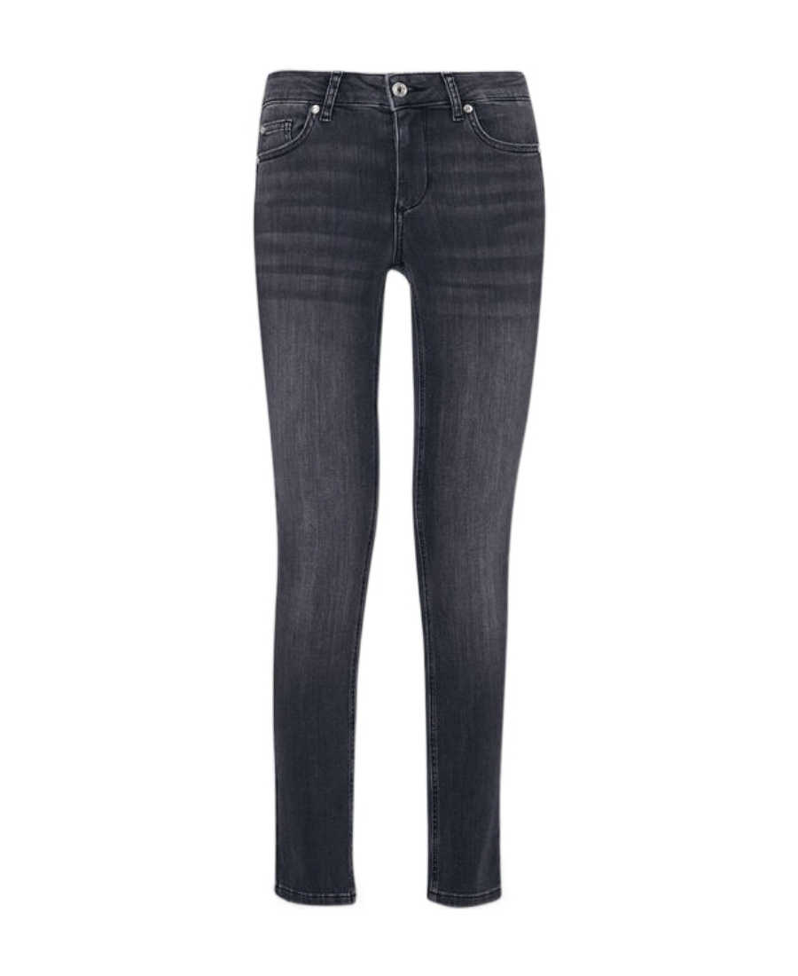 Liu •jo Denim Pants With Logo On The Back In Black