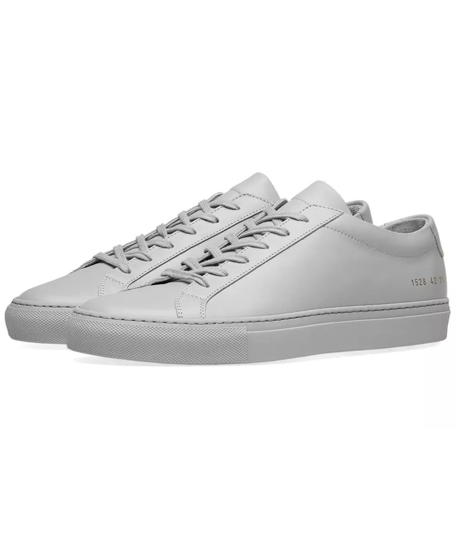 Common Projects Low-top Sneakers With Smooth Leather Upper In Gray