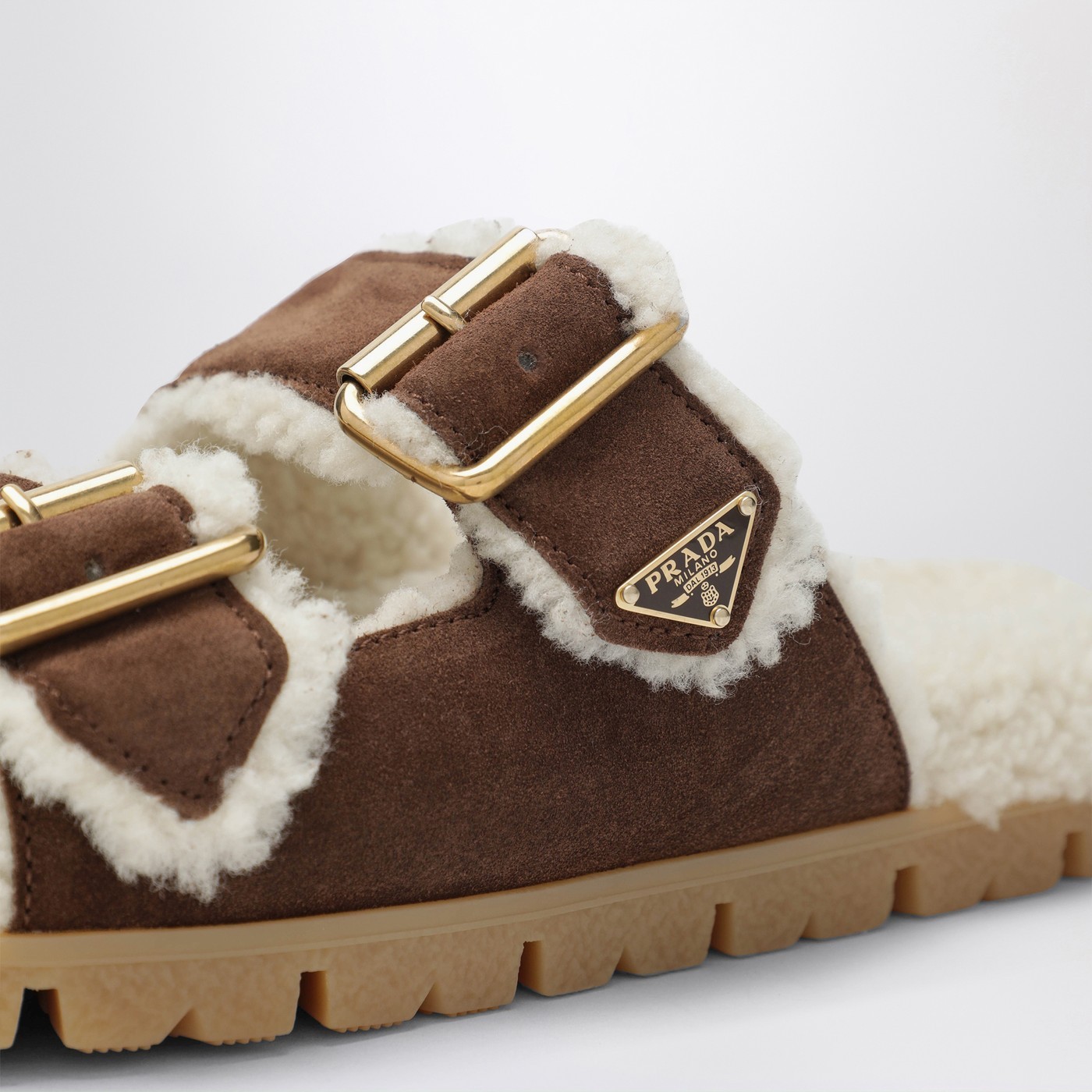 Prada Suede Open Toe Flat Sole Slippers In Multi