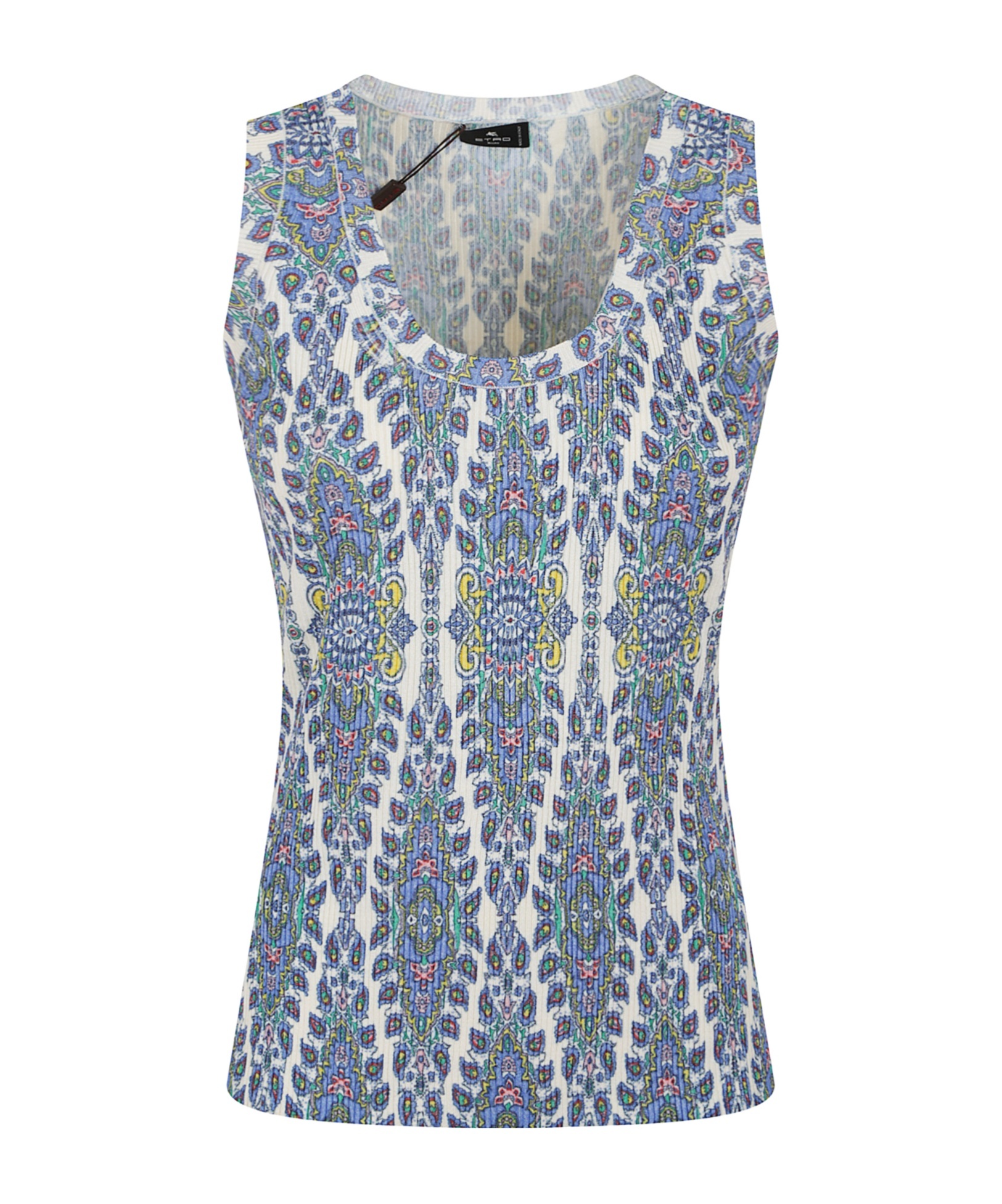 Etro Sleeveless V-neck Ribbed Pattern Top