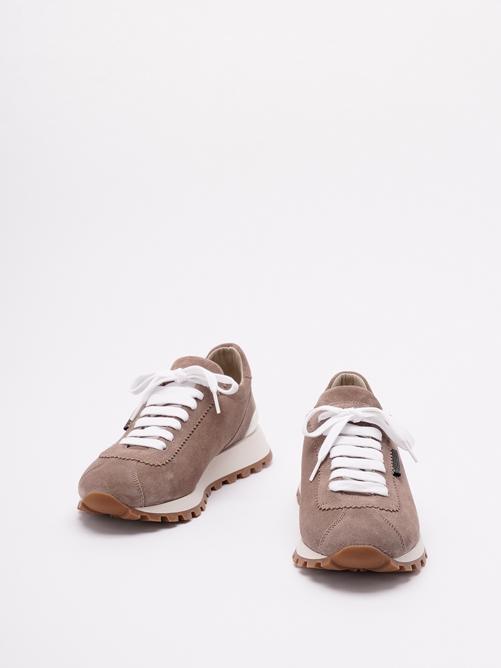 Brunello Cucinelli Round Toe Sneakers In Brown