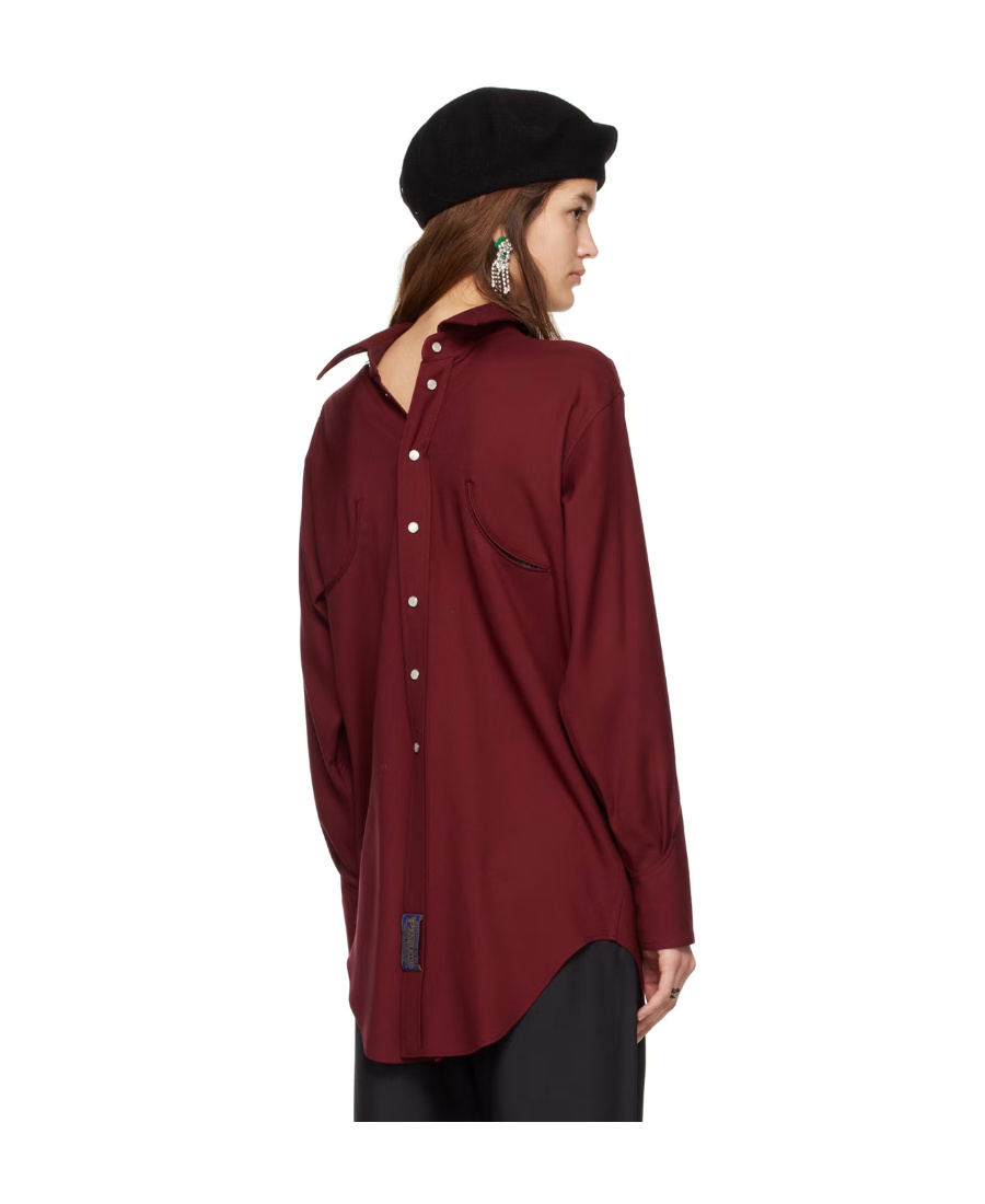 Maison Margiela Pendleton Reversible Wool Shirt In Brown