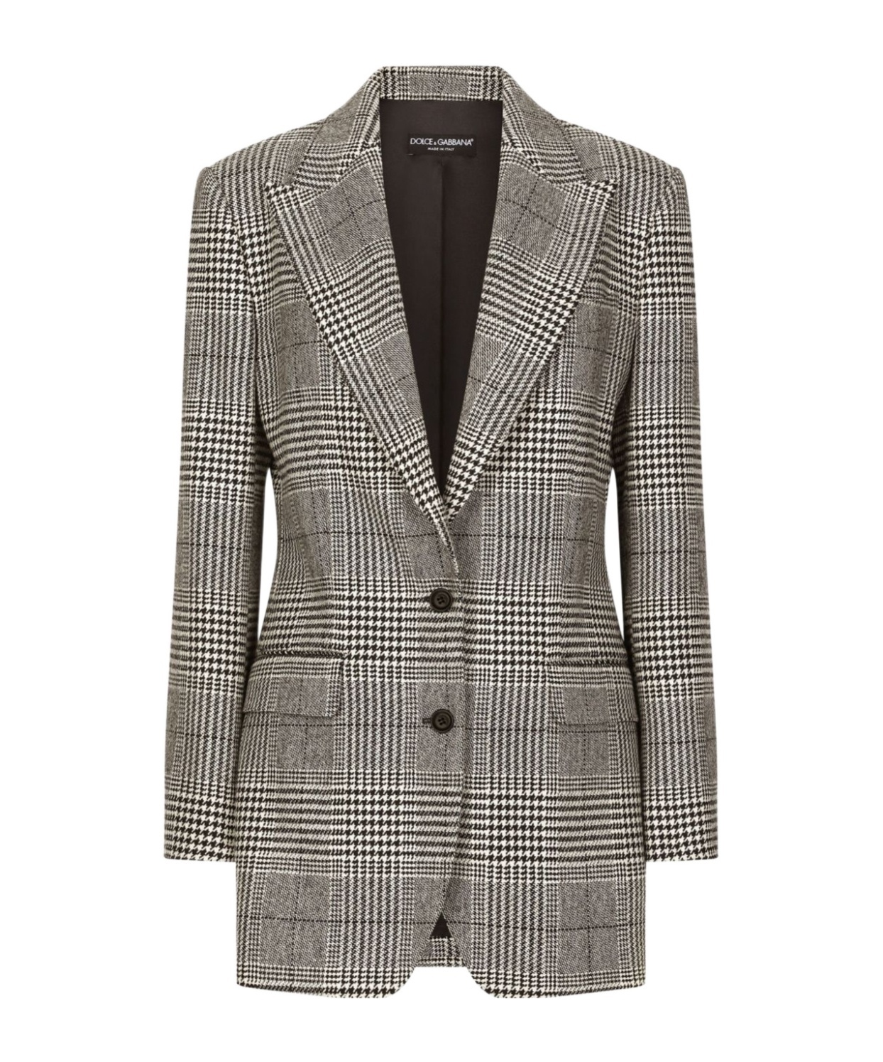 Dolce & Gabbana Pied De Poule Check Blazer In Gray