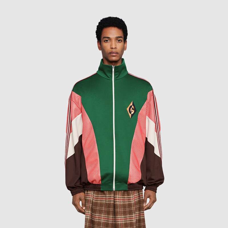 Gucci Gg Diamond Patch Casual Jacket In Red