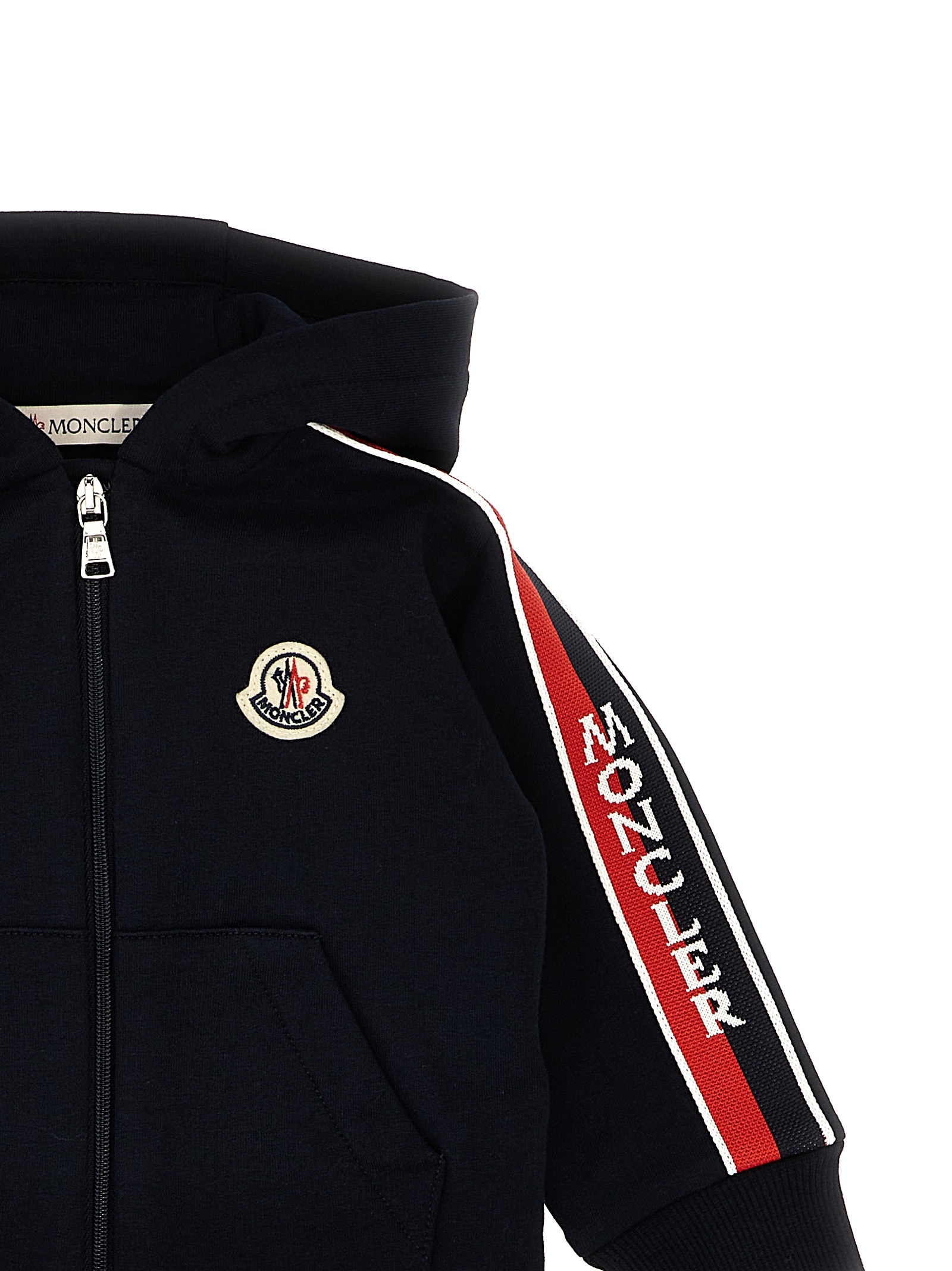 Moncler Logo-patch Cotton Zip-up Jacket In Blue