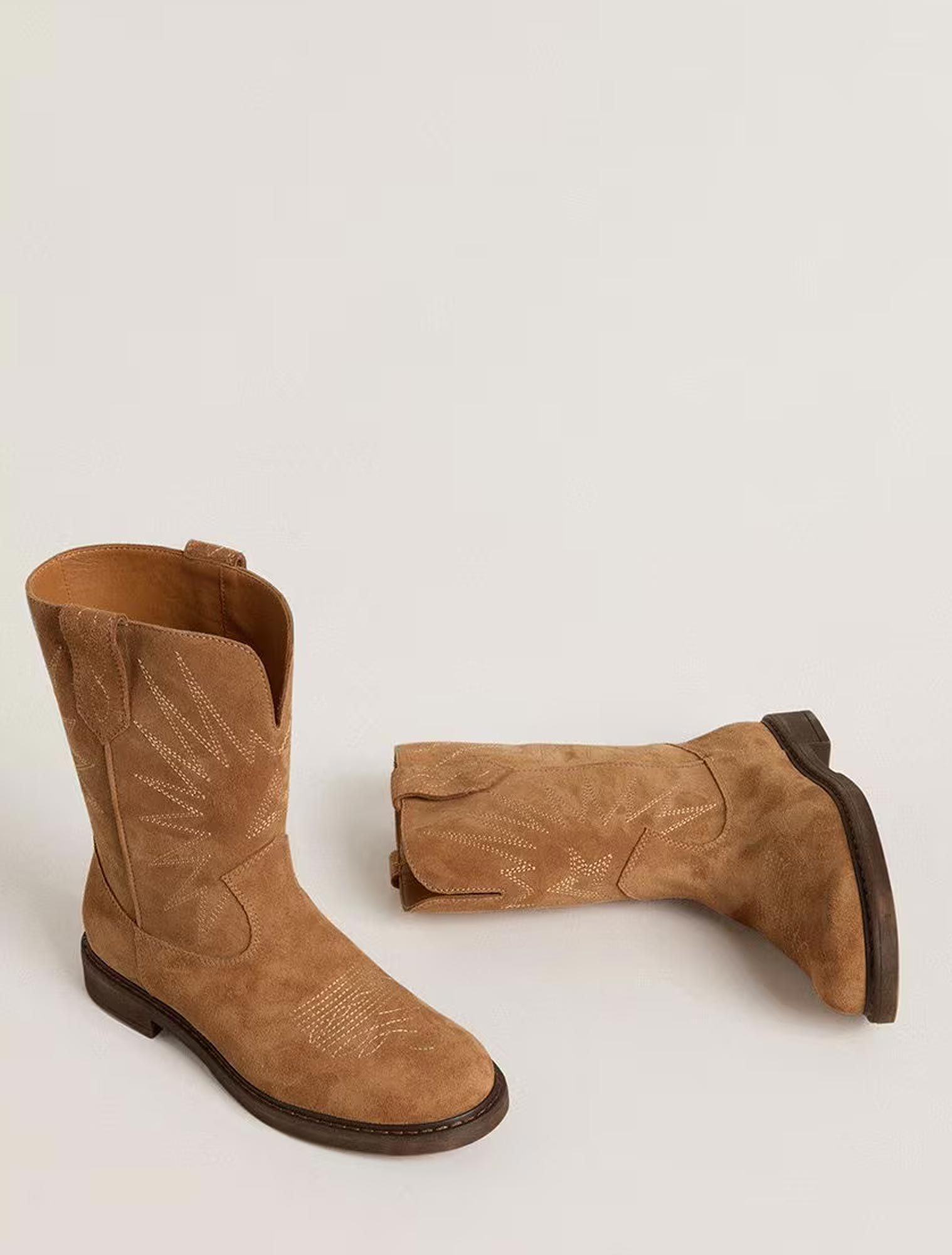 Golden Goose Suede Boots In Brown