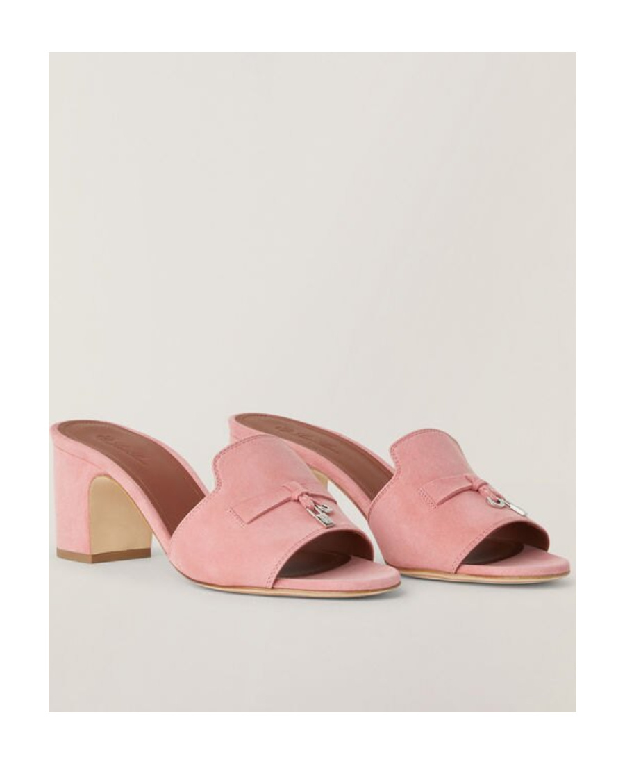 Shop Loro Piana Suede Open-toed High-heeled Sandals In Pink
