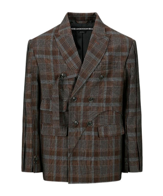 Andersson Bell Soe Plaid Double-breasted Wool Suit Jacket In Multi