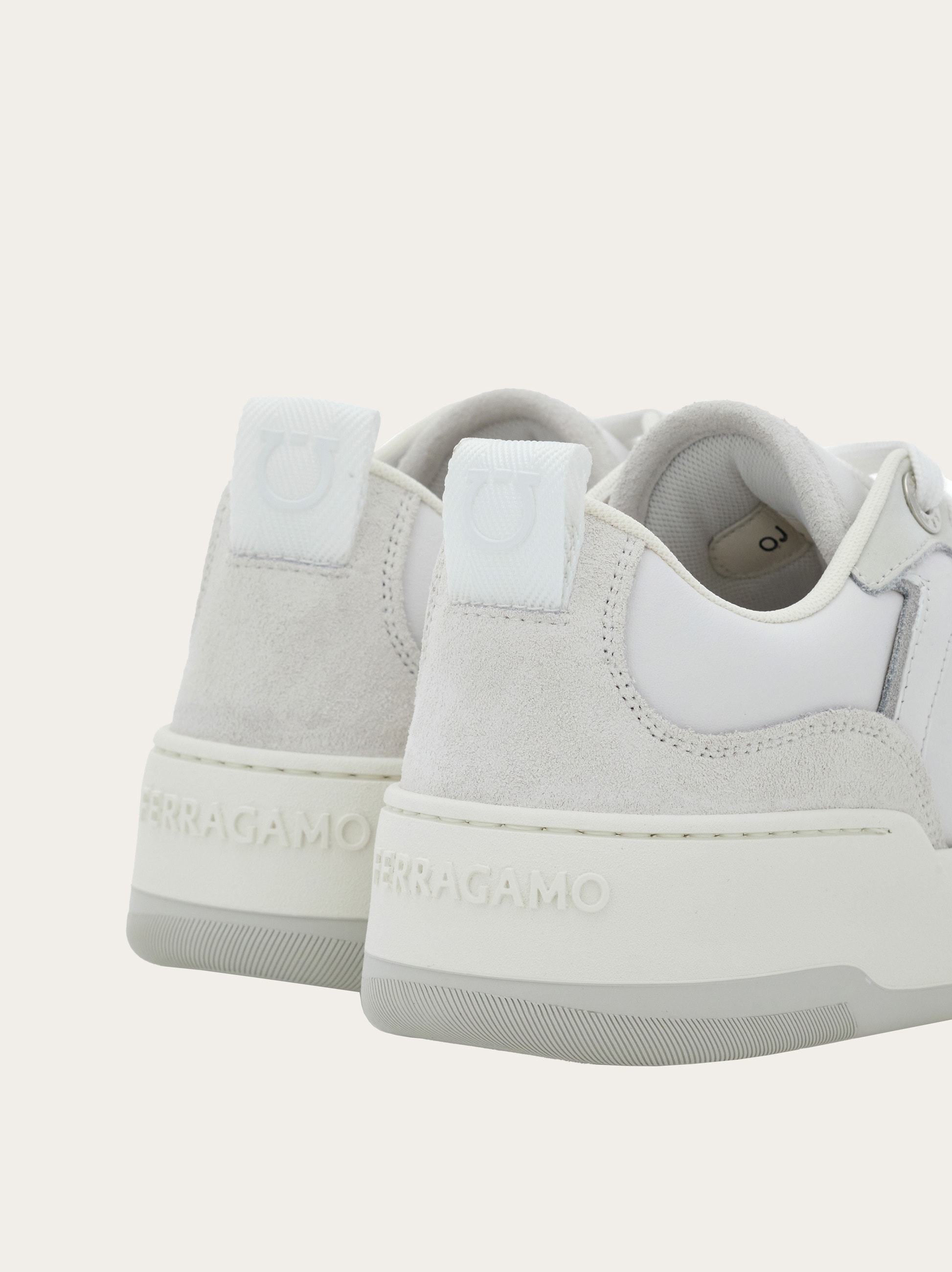 Ferragamo Women Gancini Leather Sneakers In White