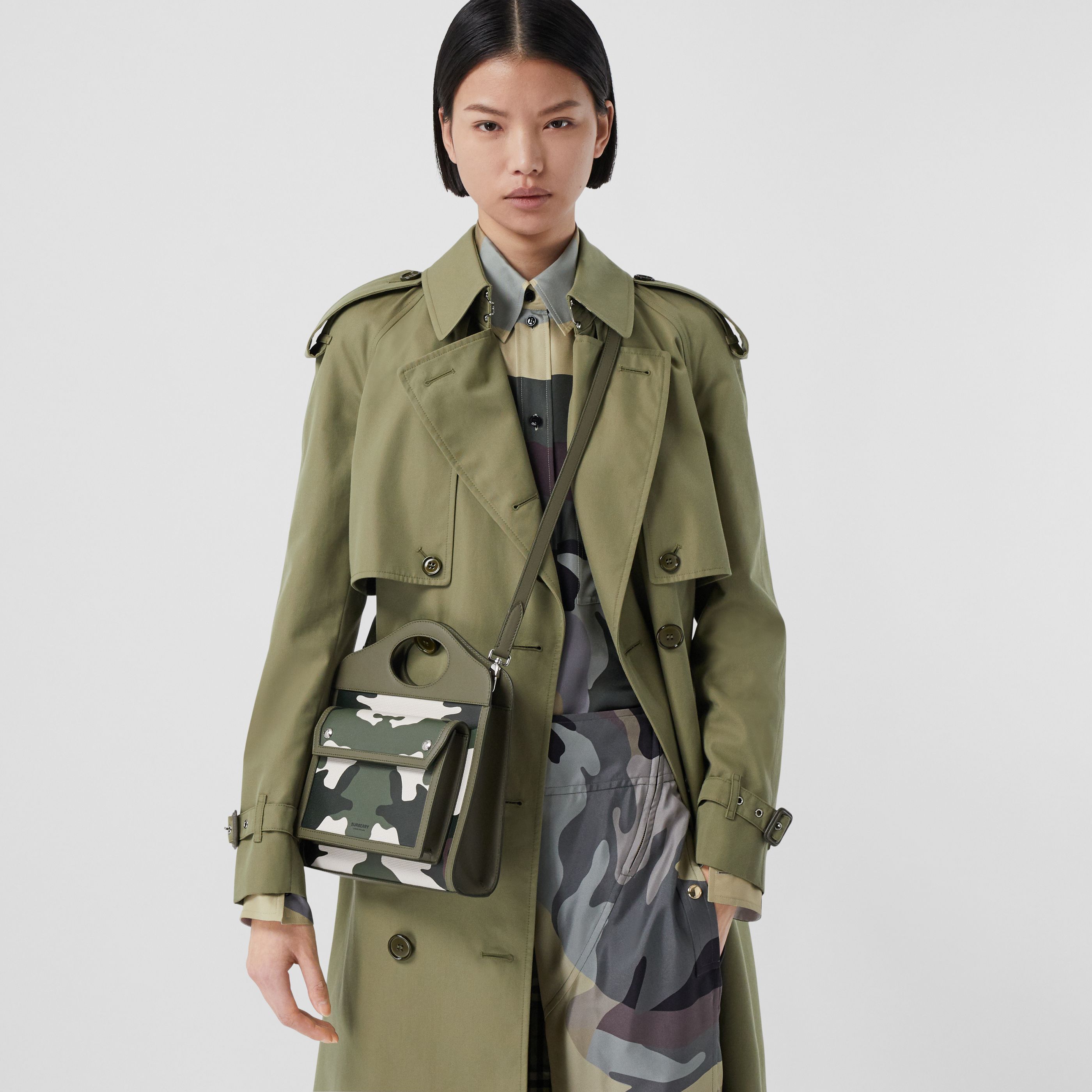 Burberry Mini Camouflage-print Tote Bag In Green
