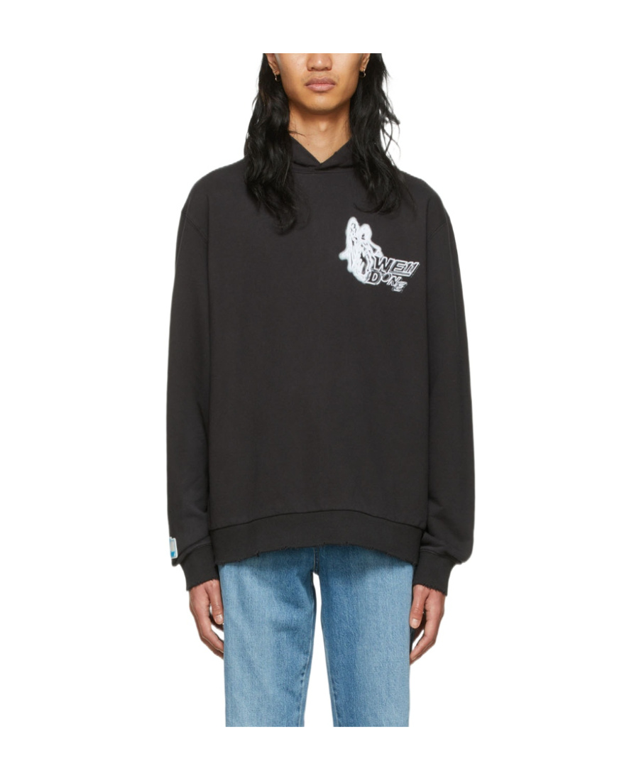 We11 Done Logo Hooded Sweater In Green