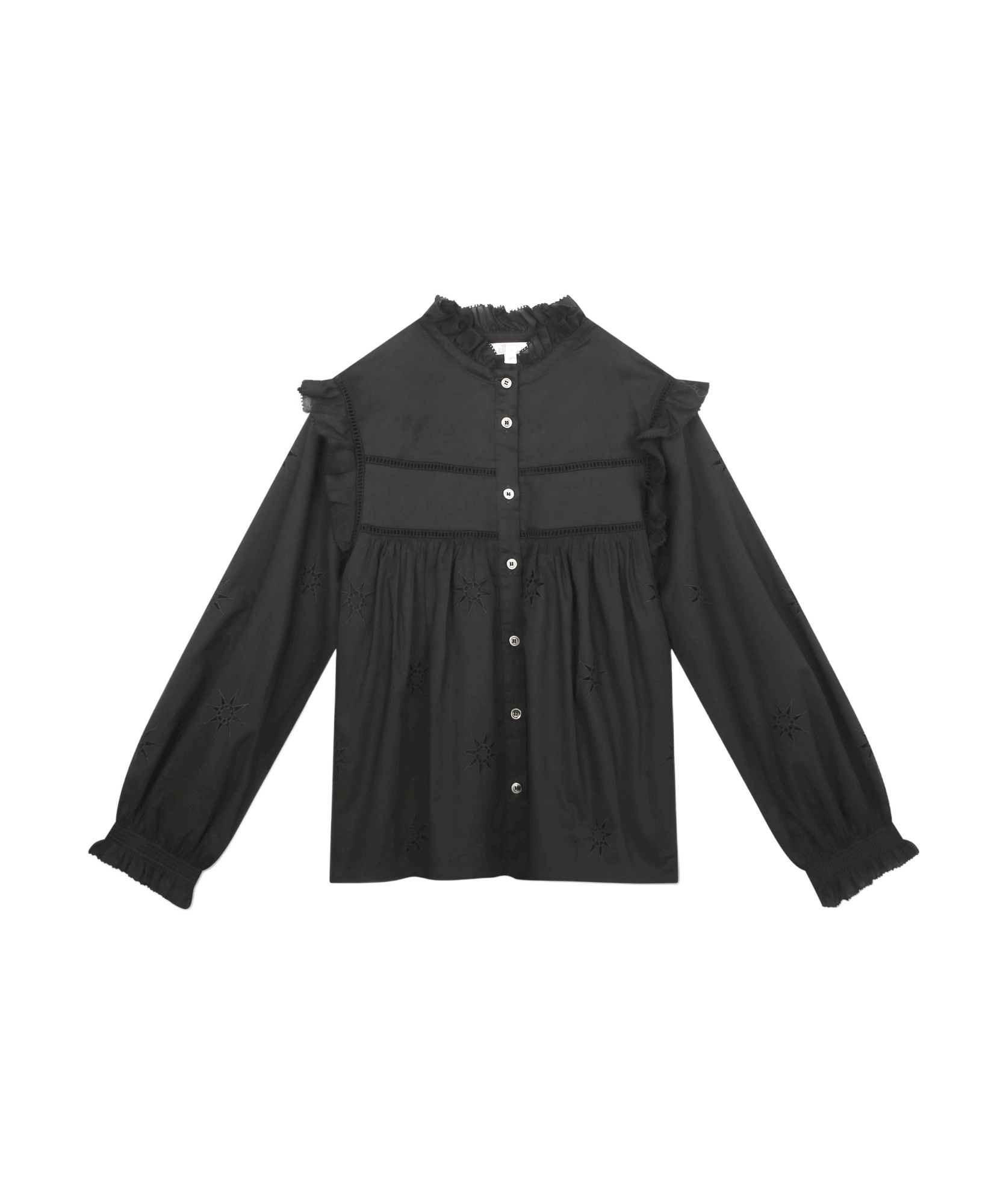 Chloé Broderie-anglaise Cotton Shirt In Black
