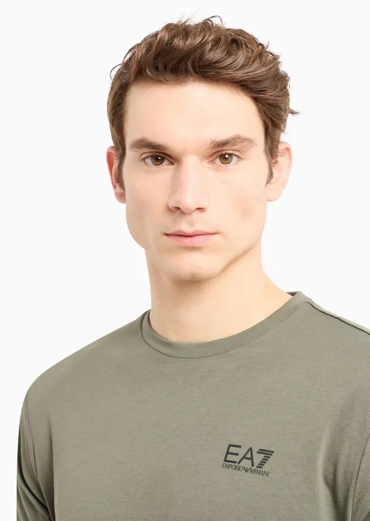 Ea7 Pima Cotton Core Identity T-shirt In Gray
