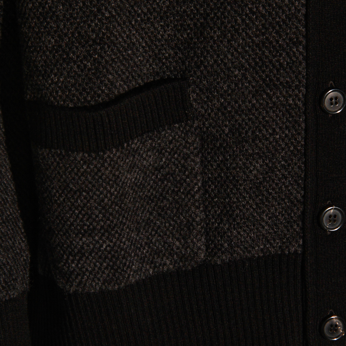 Thom Browne Knitwear With Front Pockets And Ribbed Finish In Black
