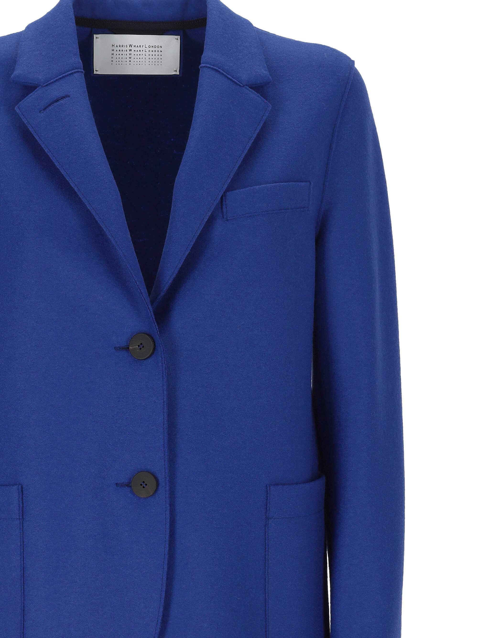 Harris Wharf London Two-button Patch-pocket Blazer In Blue