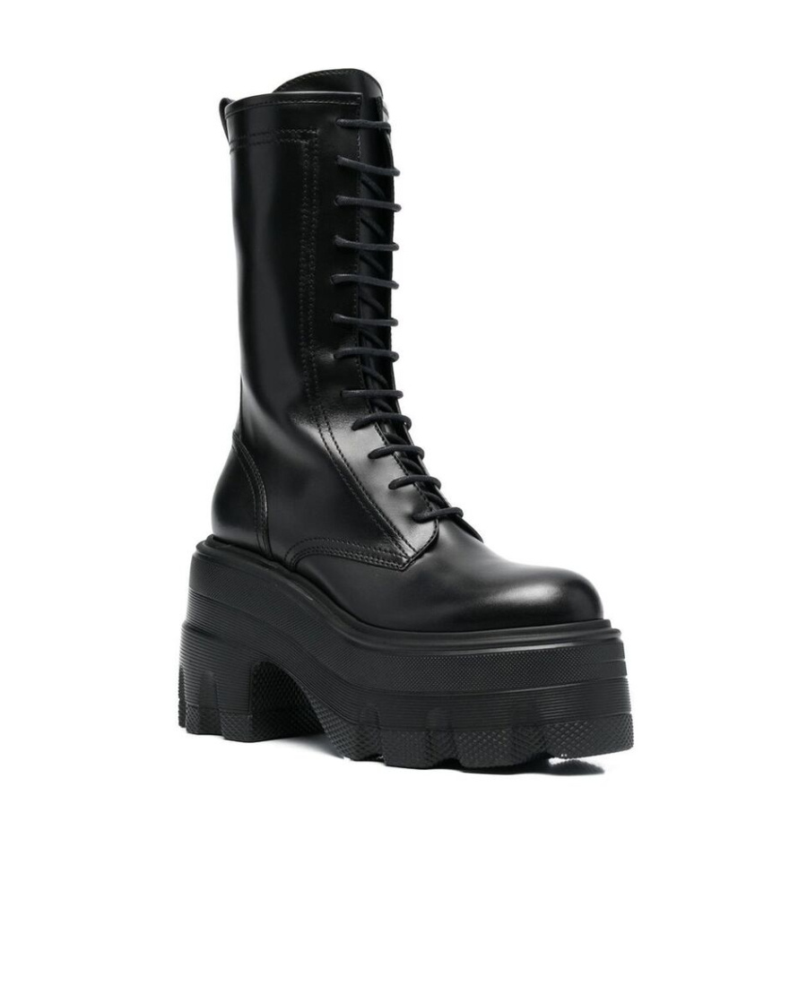Casadei Chunky Sole Lace-up Boots In Black