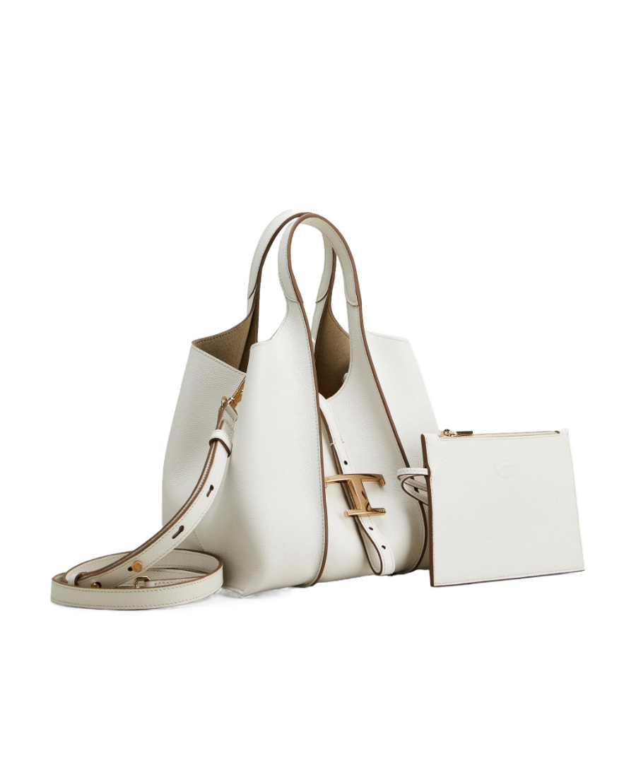 Tod's Timeless Logo Charm Tote Bag In White