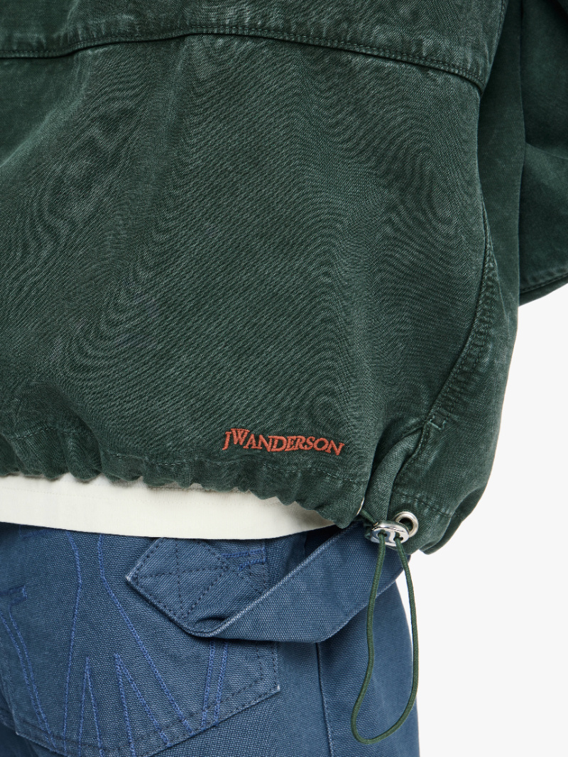Jw Anderson Garment Dye Anorak In Green