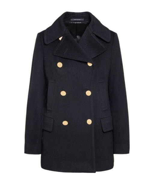 Shop Tagliatore Flap-pocketed Double-breasted Coat